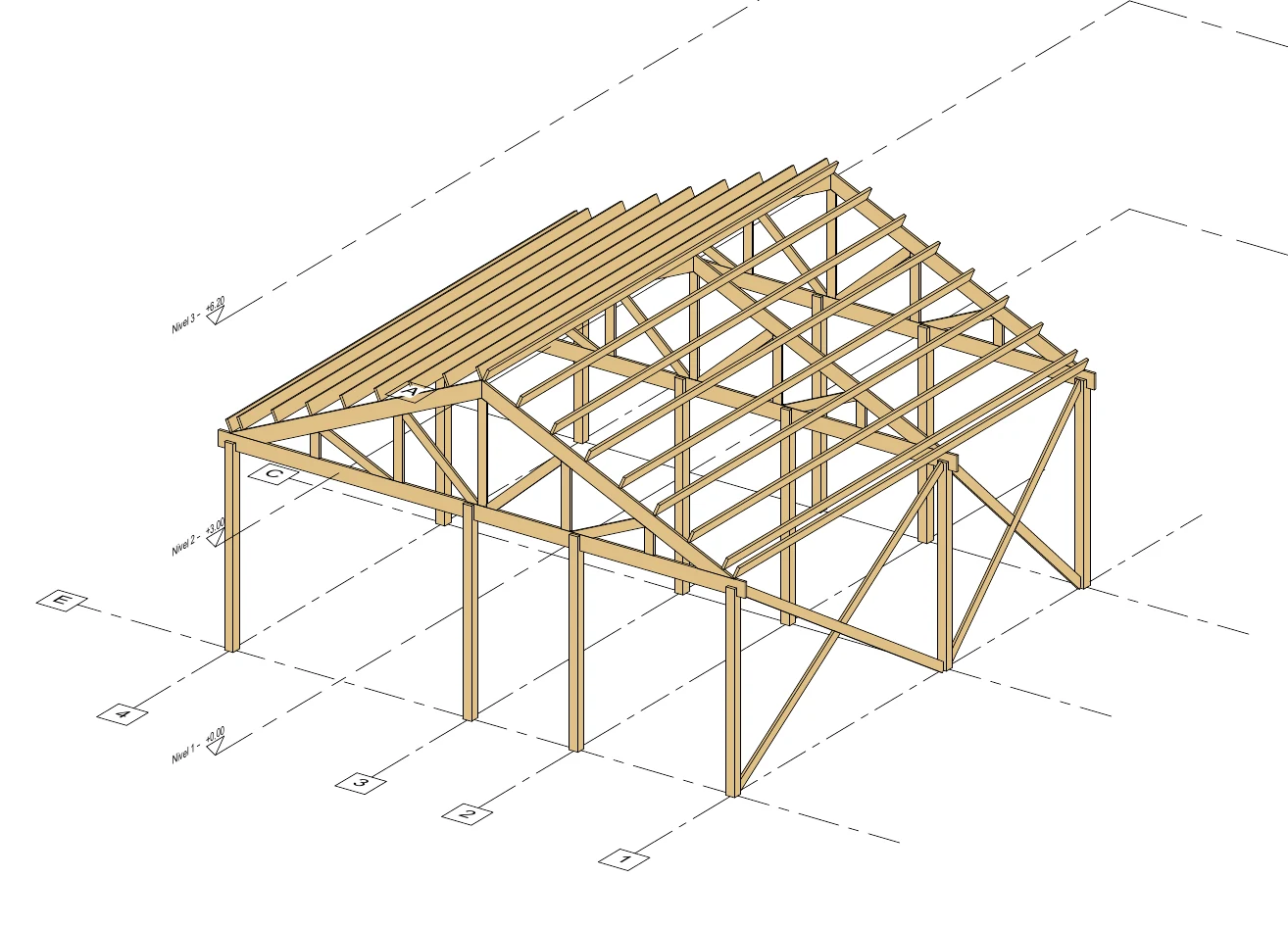 Ejercicio de formación BIM de madera.